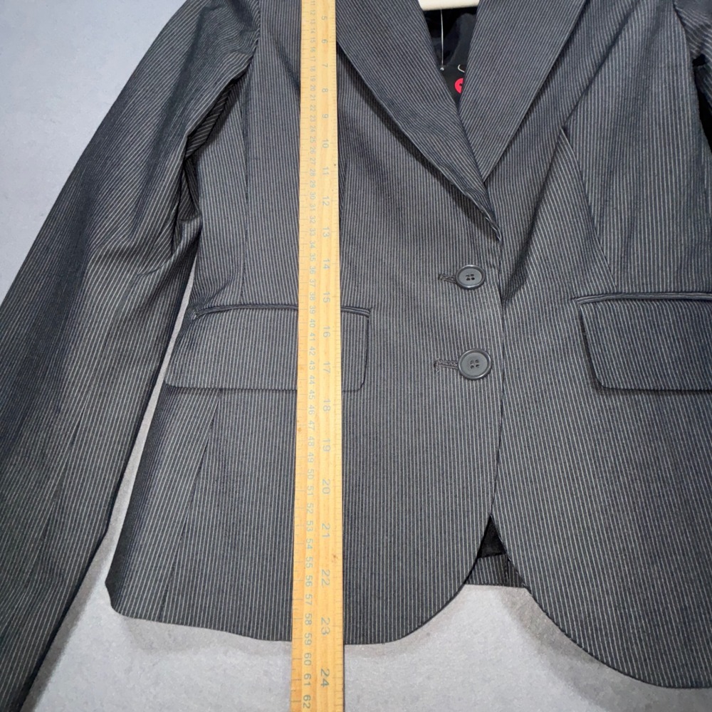 New York Company Stretch Pinstripe Blazer Jacket Women Size 4 Gray Office Career - Picture 7 of 10